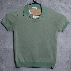 Mr P Polo Shirt Mens Small Green Knit Short Sleeve Casual Lightweight Pullover